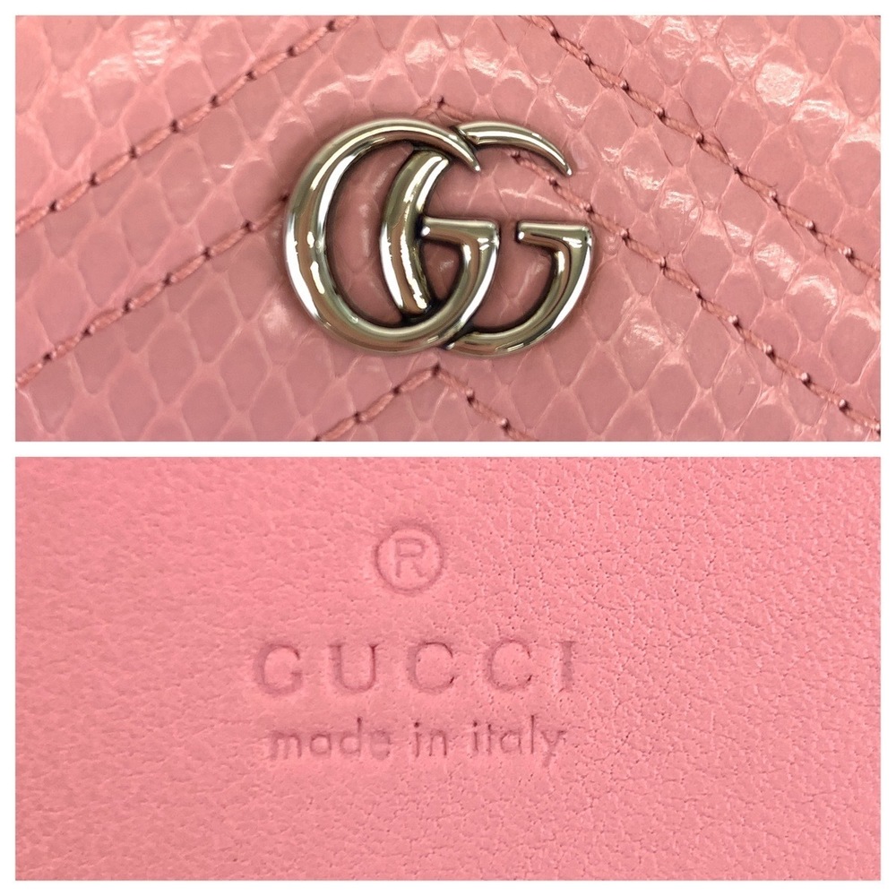 Gucci Gucci Python GG Marmont Compact Wallet Leather Short Wallet 466492 - Picture 8 of 9